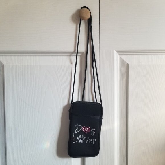 Pami Pocket Other - Pami Pocket Phone Holder Black Dog Lover Adjustable Strap Rhinestone Bling Y2K